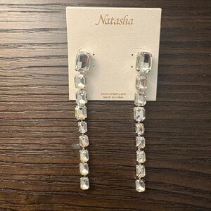 NEW Natasha Silver Crystal Drop Earrings